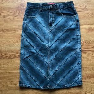 Vintage London Blue Vigoss Jean Midi Pencil Skirt